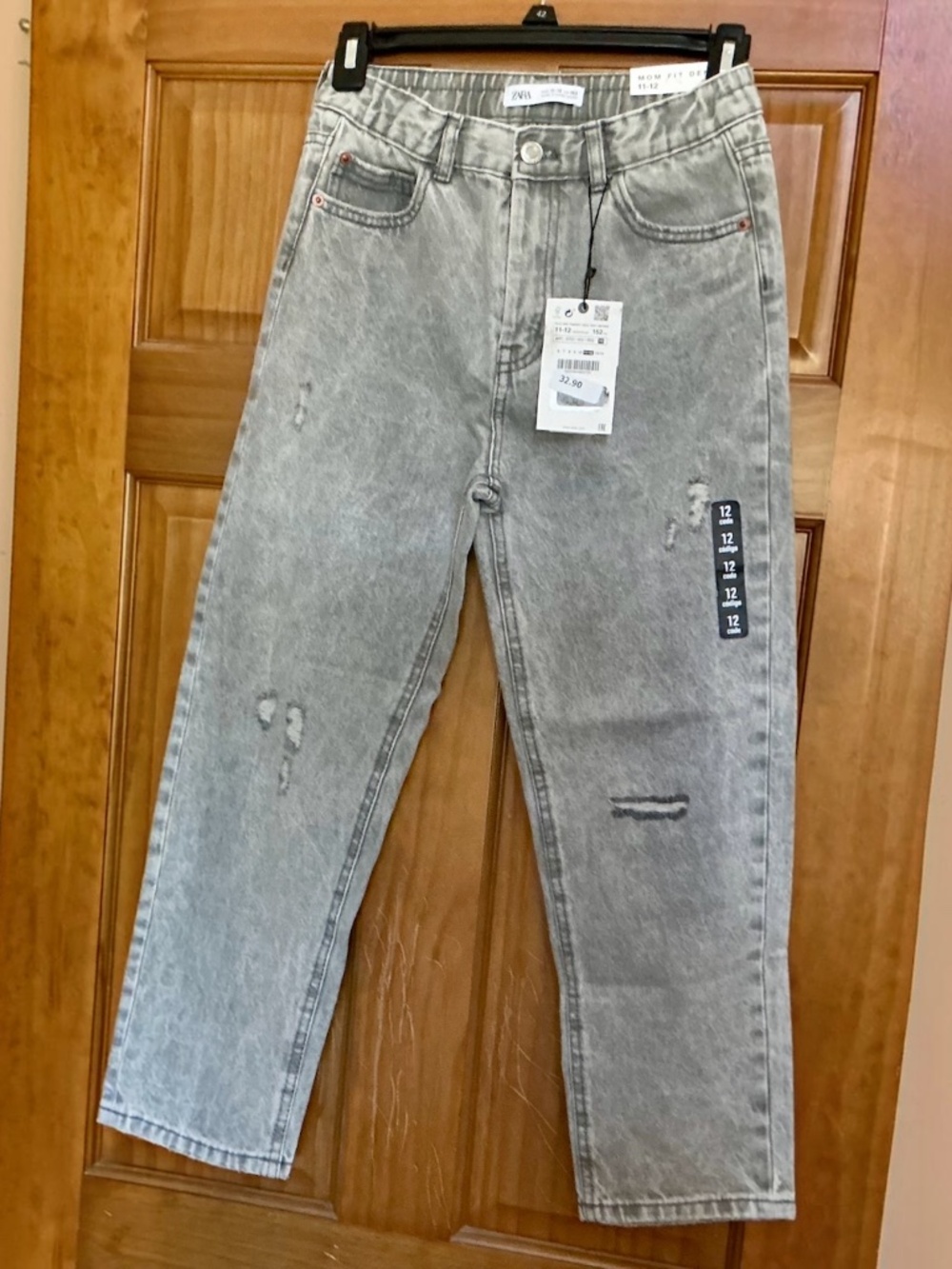 New Zara Kids Jeans Size 11-12 (152 cm) - Gray Mom Fit Denim